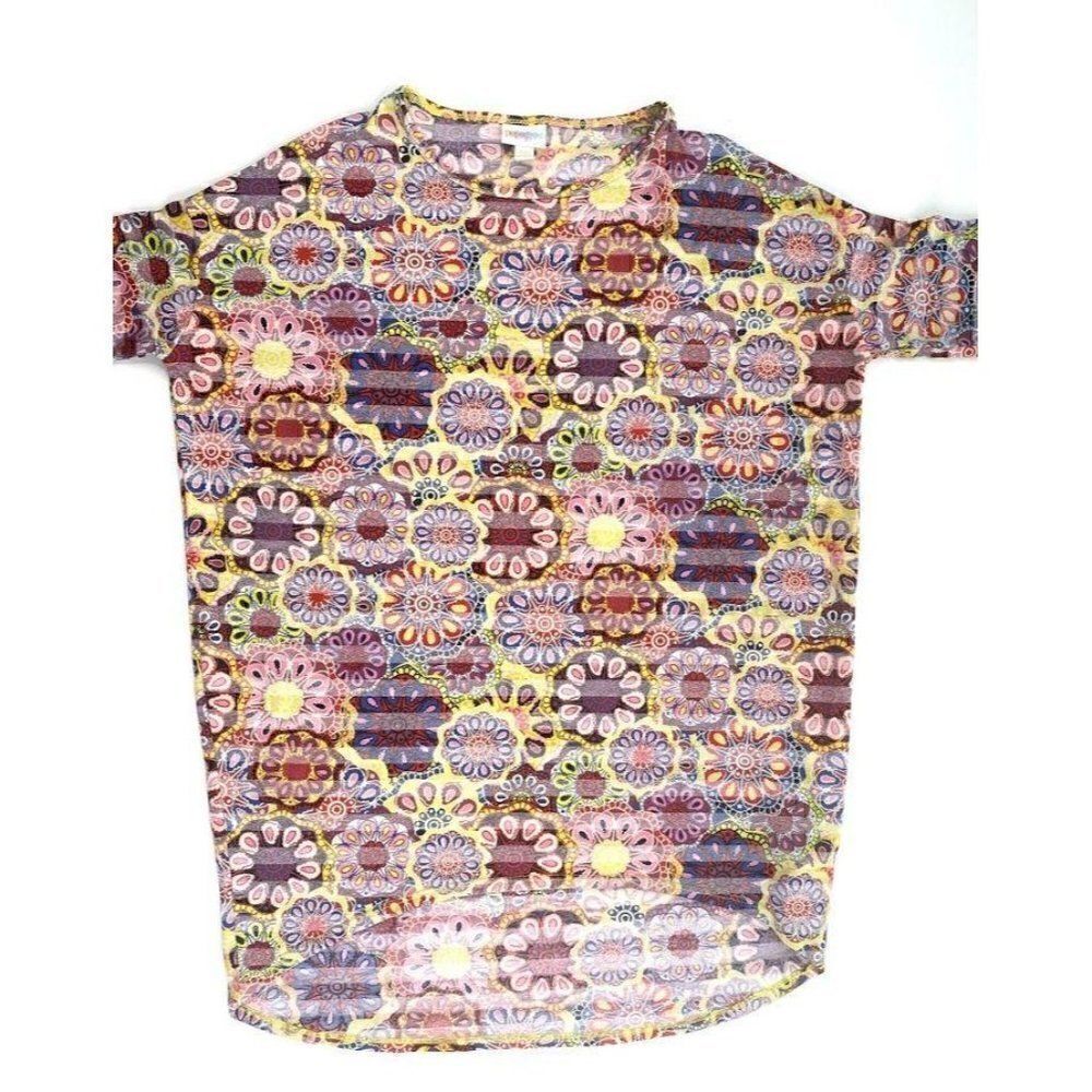 LuLaRoe Irma Tunic Yellow Blue Red Floral XXS‎